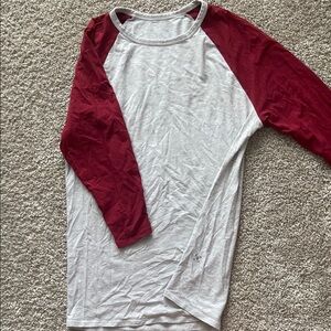 Lululemon Red and Gray Raglan Sleeve Shirt